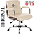 Cadeira Original Eames Diretor com Rodinhas Cromadas e Anti Risco Linha Capa em Madeira Escura Bege - Imagem 4