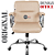 Cadeira Original Eames Diretor com Rodinhas Cromadas e Anti Risco Linha Capa em Madeira Escura Bege - Imagem 3
