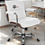 Cadeira Original Eames Diretor com Rodinhas Cromadas e Anti Risco Linha Capa em Madeira Escura Branco - Imagem 2