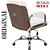Cadeira Original Eames Diretor com Rodinhas Cromadas e Anti Risco Linha Capa em Madeira Escura Branco - Imagem 5