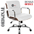 Cadeira Original Eames Diretor com Rodinhas Cromadas e Anti Risco Linha Capa em Madeira Escura Branco - Imagem 4