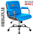 Cadeira Original Eames Diretor com Rodinhas Cromadas e Anti Risco Linha Capa em Madeira Azul Bebê - Imagem 4