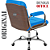 Cadeira Original Eames Diretor com Rodinhas Cromadas e Anti Risco Linha Capa em Madeira Azul Bebê - Imagem 5