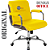Cadeira Original Eames Diretor com Rodinhas Cromadas e Anti Risco Linha Capa em Madeira Escura Amarelo - Imagem 4