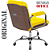 Cadeira Original Eames Diretor com Rodinhas Cromadas e Anti Risco Linha Capa em Madeira Escura Amarelo - Imagem 5