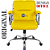 Cadeira Original Eames Diretor com Rodinhas Cromadas e Anti Risco Linha Capa em Madeira Escura Amarelo - Imagem 3