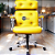 Cadeira Design Office Eames Signature Presidente Cromada com Rodinhas Anti Risco - Capa em Madeira- Amarelo - Imagem 1
