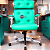 Cadeira Design Office Eames Signature Presidente Cromada com Rodinhas Anti Risco - Capa em Madeira- Verde Água - Imagem 2