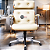 Cadeira Design Office Eames Signature Presidente Cromada com Rodinhas Anti Risco - Capa em Madeira - Bege - Imagem 2