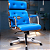 Cadeira Design Office Eames Signature Presidente Cromada com Rodinhas Anti Risco - Capa em Madeira - Azul Bebê - Imagem 1