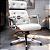 Cadeira Design Office Eames Signature Presidente Cromada com Rodinhas Anti Risco - Capa em Madeira - Branco - Imagem 1