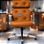 Cadeira Design Office Eames Signature Presidente Cromada com Rodinhas - Anti Risco - Capa em Madeira - Caramelo - Imagem 2