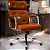 Cadeira Design Office Eames Signature Presidente Cromada com Rodinhas - Anti Risco - Capa em Madeira - Caramelo - Imagem 1