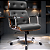 Cadeira Design Office Eames Signature Presidente Cromada com Rodinhas - Anti Risco - Capa em Madeira - Cinza Escuro - Imagem 1