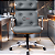 Cadeira Design Office Eames Signature Presidente Cromada com Rodinhas - Anti Risco - Capa em Madeira - Cinza Claro - Imagem 2