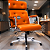 Cadeira Design Office Eames Signature Presidente Cromada com Rodinhas - Anti Risco - Capa em Madeira - Laranja - Imagem 1