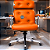 Cadeira Design Office Eames Signature Presidente Cromada com Rodinhas - Anti Risco - Capa em Madeira - Laranja - Imagem 2