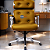 Cadeira Design Office Eames Signature Presidente Cromada com Rodinhas - Anti Risco - Capa em Madeira - Amarelo Mostarda - Imagem 1