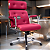 Cadeira Design Office Eames Signature Presidente Cromada com Rodinhas - Anti Risco - Capa em Madeira - Rosa Pink - Imagem 1