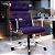Cadeira Design Office Eames Signature Presidente Cromada com Rodinhas - Anti Risco - Capa em Madeira - Roxo - Imagem 1