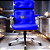 Cadeira Design Office Eames Signature Presidente Cromada com Rodinhas - Anti Risco - Capa em Madeira - Azul Royal - Imagem 2