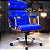 Cadeira Design Office Eames Signature Presidente Cromada com Rodinhas - Anti Risco - Capa em Madeira - Azul Royal - Imagem 1