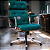 Cadeira Design Office Eames Signature Presidente Cromada com Rodinhas - Anti Risco - Capa em Madeira - Verde - Imagem 1