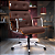 Cadeira Design Office Eames Signature Presidente Cromada com Rodinhas - Anti Risco - Capa em Madeira - Vermelho Vinho - Imagem 1
