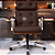 Cadeira Design Office Eames Signature Presidente Cromada com Rodinhas - Anti Risco - Capa em Madeira - Vermelho Vinho - Imagem 2