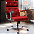 Cadeira Design Office Eames Signature Presidente Cromada com Rodinhas - Anti Risco - Capa em Madeira - Vermelho - Imagem 1