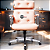 Cadeira Design Office Eames Signature Presidente Cromada com Rodinhas - Anti Risco - Capa em Madeira - Vermelho Telha - Imagem 2