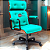 Cadeira Design Office Eames Signature Presidente Black com Rodinhas - Anti Risco - Capa em Madeira - Verde Água - Imagem 1