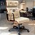 Cadeira Design Office Eames Signature Presidente Black com Rodinhas - Anti Risco - Capa em Madeira - Bege - Imagem 1