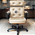 Cadeira Design Office Eames Signature Presidente Black com Rodinhas - Anti Risco - Capa em Madeira - Bege - Imagem 2
