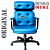 Cadeira Design Office Eames Signature Presidente Black com Rodinhas - Anti Risco - Capa em Madeira - Azul Bebê - Imagem 4