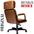 Cadeira Design Office Eames Signature Presidente Black com Rodinhas - Anti Risco - Capa em Madeira - Caramelo - Imagem 7