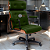Cadeira Design Office Eames Signature Presidente Black com Rodinhas - Anti Risco - Capa em Madeira - Verde Escuro - Imagem 1
