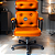 Cadeira Design Office Eames Signature Presidente Black com Rodinhas - Anti Risco - Capa em Madeira - Laranja - Imagem 2