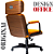 Cadeira Design Office Eames Signature Presidente Black com Rodinhas - Anti Risco - Capa em Madeira - Laranja - Imagem 6