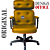 Cadeira Design Office Eames Signature Presidente Black com Rodinhas - Anti Risco - Capa em Madeira - Amarelo Mostarda - Imagem 4