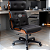 Cadeira Design Office Eames Signature Presidente Black com Rodinhas - Anti Risco - Capa em Madeira - Preto - Imagem 1