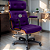Cadeira Design Office Eames Signature Presidente Black com Rodinhas - Anti Risco - Capa em Madeira - Roxo - Imagem 1