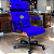 Cadeira Design Office Eames Signature Presidente Black com Rodinhas - Anti Risco - Capa em Madeira - Azul Royal - Imagem 1