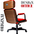 Cadeira Design Office Eames Signature Presidente Black com Rodinhas - Anti Risco - Capa em Madeira - Vermelho - Imagem 3
