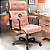 Cadeira Design Office Eames Signature Presidente Black com Rodinhas - Anti Risco - Capa em Madeira - Vermelho Telha - Imagem 1