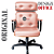 Cadeira Design Office Eames Signature Presidente Black com Rodinhas - Anti Risco - Capa em Madeira - Vermelho Telha - Imagem 5