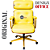 Cadeira Design Office Eames Signature Presidente Dourada com Rodinhas - Anti Risco - Capa em Madeira - Amarelo - Imagem 3