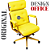 Cadeira Design Office Eames Signature Presidente Dourada com Rodinhas - Anti Risco - Capa em Madeira - Amarelo - Imagem 6