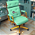 Cadeira Design Office Eames Signature Presidente Dourada com Rodinhas - Anti Risco - Capa em Madeira - Verde Água - Imagem 1
