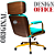 Cadeira Design Office Eames Signature Presidente Dourada com Rodinhas - Anti Risco - Capa em Madeira - Verde Água - Imagem 6